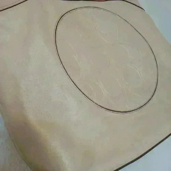 Coach Laura Signature Taupe Large Leather Tote Shoulder Bag - Picture 6 of 16